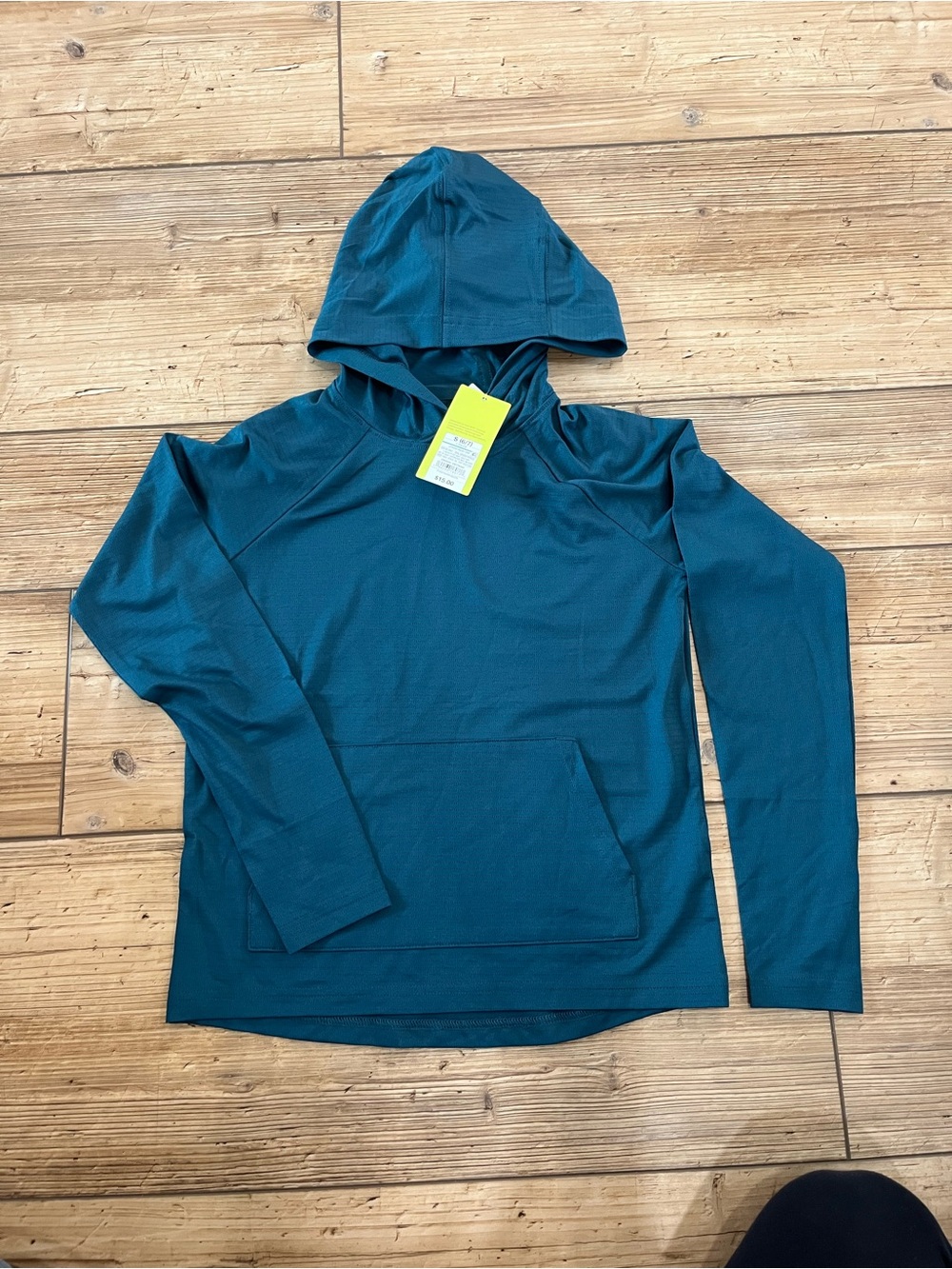 Teal Hooded Long-Sleeve Top